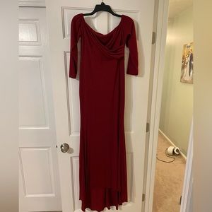 Medium Burgundy Maxi Maternity Dress